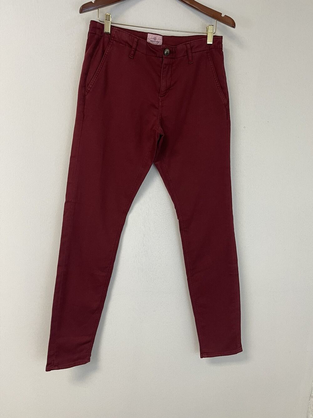 Serge Blanco Pants Mens 30x32 Chino Red Sweat Denim Stretch N246